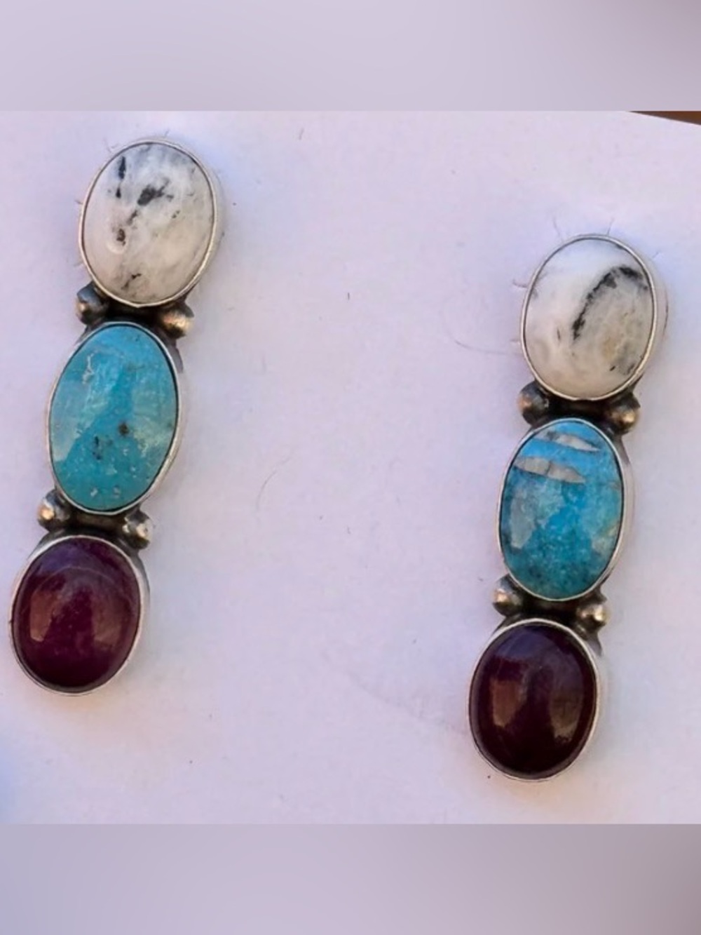 🦋RESERVED FOR ANGEL DO NOT PURCHASE🦋 Navajo White Buffalo Turquoise Earrings